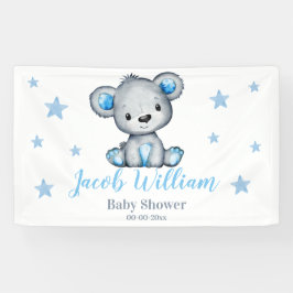 Baby Boy Teddy Bear Banner Sign Backdrop