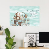 Baby Boy Teddy Bear Basket of Toys Poster (Thuiskantoor)