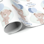 Baby Boy Teddy Bear Cadeaupapier (Rol Hoek)