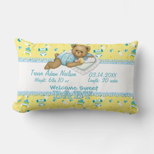 Baby Boy Teddy Bear Kussen 2 (Voorkant)