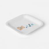 Baby Boy Teddy Bear Party Plates Papieren Bordje (Gebogen)