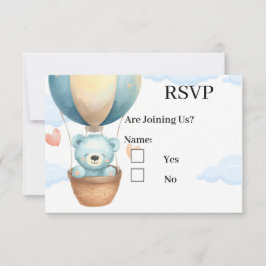 Baby Boy Teddy Bear RSVP Cards  Kaartje