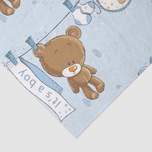 Baby Boy Teddy Bear Tissuepapier (Detail)