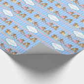 Baby Boy Teddy Bears Cadeaupapier (Hoek)