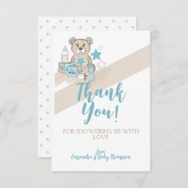 Baby Boy Teddy-beer Dank je wel Bedankkaart