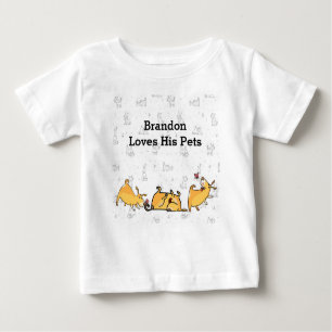 Baby Boy Tee Shirt met Cute Dogs
