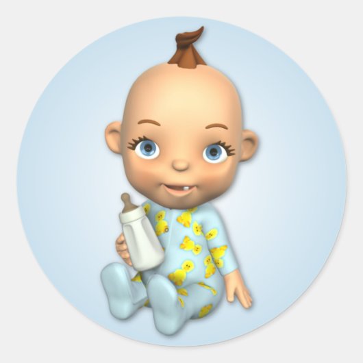 Baby Boy Toon Sticker (Voorkant)