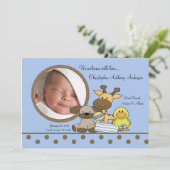 Baby Boy Toys Foto geboorteaankondiging Aankondiging (Staand voorkant)