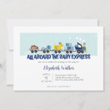 Baby Boy Train Thema Baby shower Uitnodigen