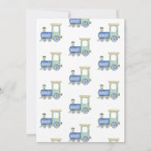 Baby Boy Trains en Plane baby shower Kaart (Achterkant)
