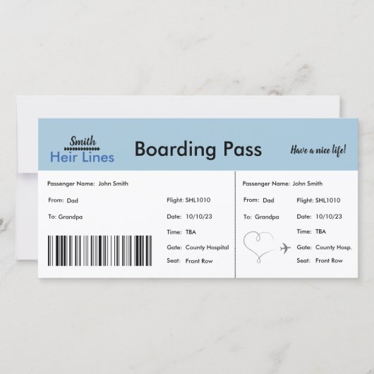 Baby Boy Travel Thema Zwangerschap Aankondiging (Voorkant)