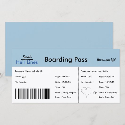 Baby Boy Travel Thema Zwangerschap Aankondiging (Voorkant / Achterkant)