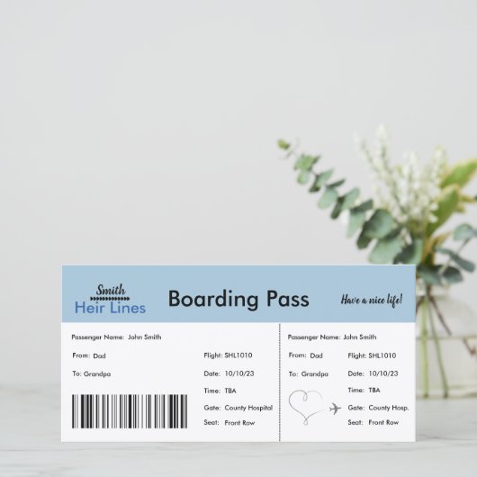 Baby Boy Travel Thema Zwangerschap Aankondiging (Staand voorkant)