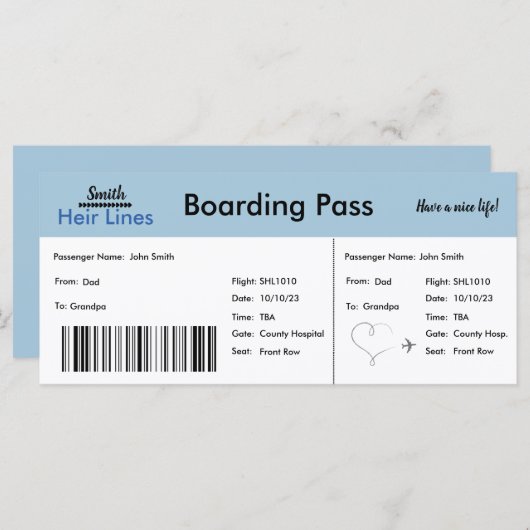 Baby Boy Travel Thema Zwangerschap Aankondiging (Voorkant / Achterkant)