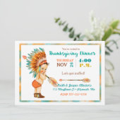  Baby Boy Tribal Hoofdtooi Thanksgiving Kaart (Staand voorkant)