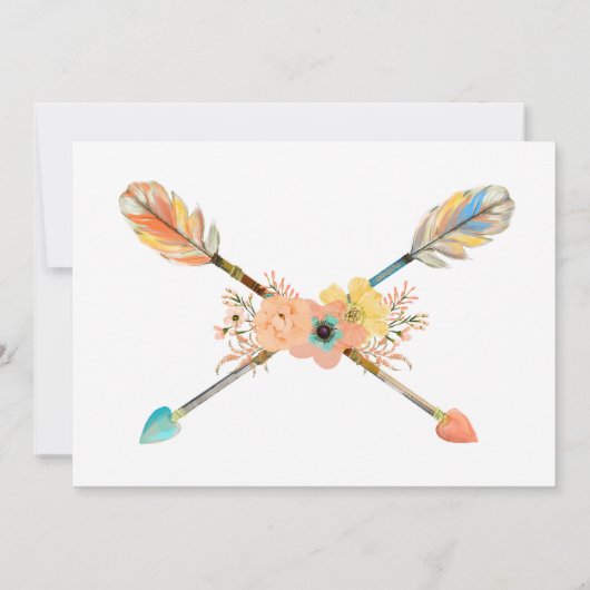  Baby Boy Tribal Hoofdtooi Thanksgiving Kaart (Achterkant)