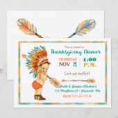  Baby Boy Tribal Hoofdtooi Thanksgiving Kaart (Voorkant / Achterkant)