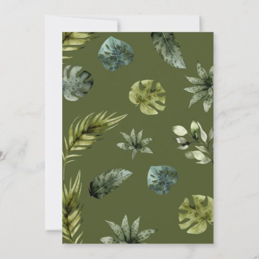 Baby Boy Tropical Jungle Safari Animals Shower  Kaart (Achterkant)