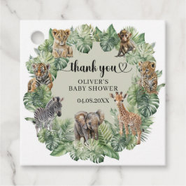 Baby Boy Tropical Oerwoud Safari Animals Shower Bedankjes Labels