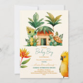 Baby Boy Tropical Oerwoud Safari Animals Shower Kaart (Voorkant)