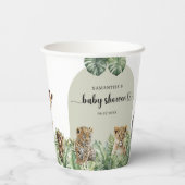 Baby Boy Tropical Oerwoud Safari Animals Shower Papieren Bekers (Achterkant)