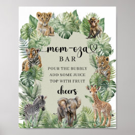 Baby Boy Tropical Oerwoud Safari Mom-osa bar teken Poster