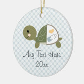 Baby Boy Turtle Ornament Blue Diaper Pin (Links)