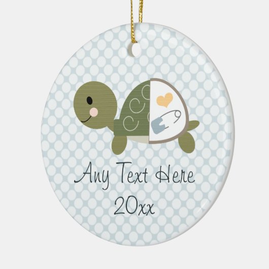 Baby Boy Turtle Ornament Blue Diaper Pin (Links)