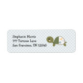 Baby Boy Turtle Retouradres Labels Custom (Voorkant)