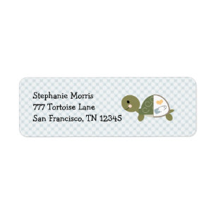 Baby Boy Turtle Retouradres Labels Custom
