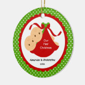 Baby Boy Twins Baby's Eerste kerstversiering Keramisch Ornament (Links)