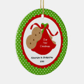 Baby Boy Twins Baby's Eerste kerstversiering Keramisch Ornament (Rechts)