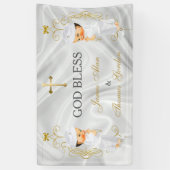 Baby Boy Twins Baptism Christening Gold Spandoek (Verticaal)