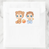 Baby Boy Twins Beer Jumpsuit Rechthoekige Sticker (Tas)