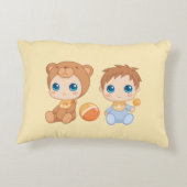 Baby Boy Twins Beer Jumpsuit Yellow Accent Kussen (Achterkant)