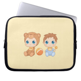 Baby Boy Twins Beer Jumpsuit Yellow Laptop Sleeve