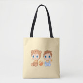 Baby Boy Twins Beer Jumpsuit Yellow Tote Bag (Voorkant)