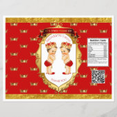 Baby Boy Twins Red Gold Chip Bag Wrapper Flyer (Voorkant)