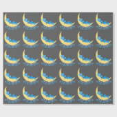 Baby Boy Twins Teddy Bears op Maan Patroon Cadeaupapier (Vlak)