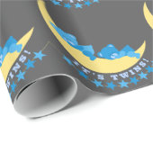 Baby Boy Twins Teddy Bears op Maan Patroon Cadeaupapier (Rol Hoek)