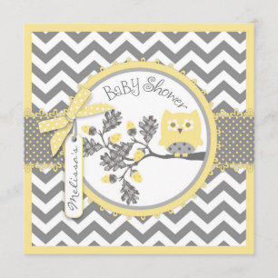 Baby Boy Uil Chevron Print Baby shower Kaart