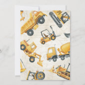 Baby Boy under Construction Dump Truck Baby shower Kaart (Achterkant)