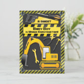 Baby Boy under Construction Shower Kaart (Staand voorkant)