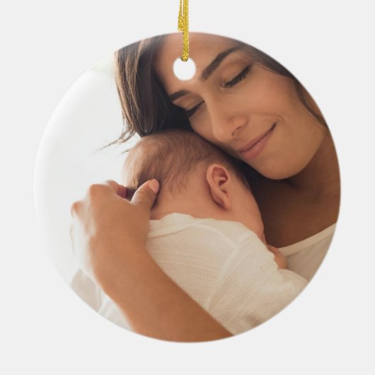 Baby Boy under the Zee Birth Stats Keepomwille Keramisch Ornament (Achterkant)