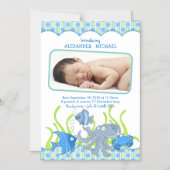 Baby Boy Under The Zee Geboorteaankondiging Magnetische Uitnodiging (Voorkant)