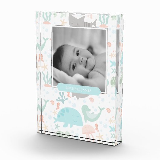 Baby Boy under the Zee Photo Block Fotoblokken (Rechts)