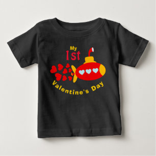 Baby Boy Valentijnsdag Cute Heart Submarine