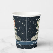 Baby Boy Verjaardag Cups Teddy Bear Astronaut Them Papieren Bekers (Rechts)