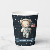 Baby Boy Verjaardag Papieren Cups Teddy Bear Astro Papieren Bekers (Achterkant)