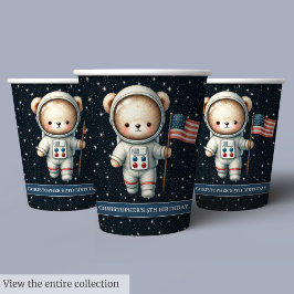 Baby Boy Verjaardag Papieren Cups Teddy Bear Astro Papieren Bekers